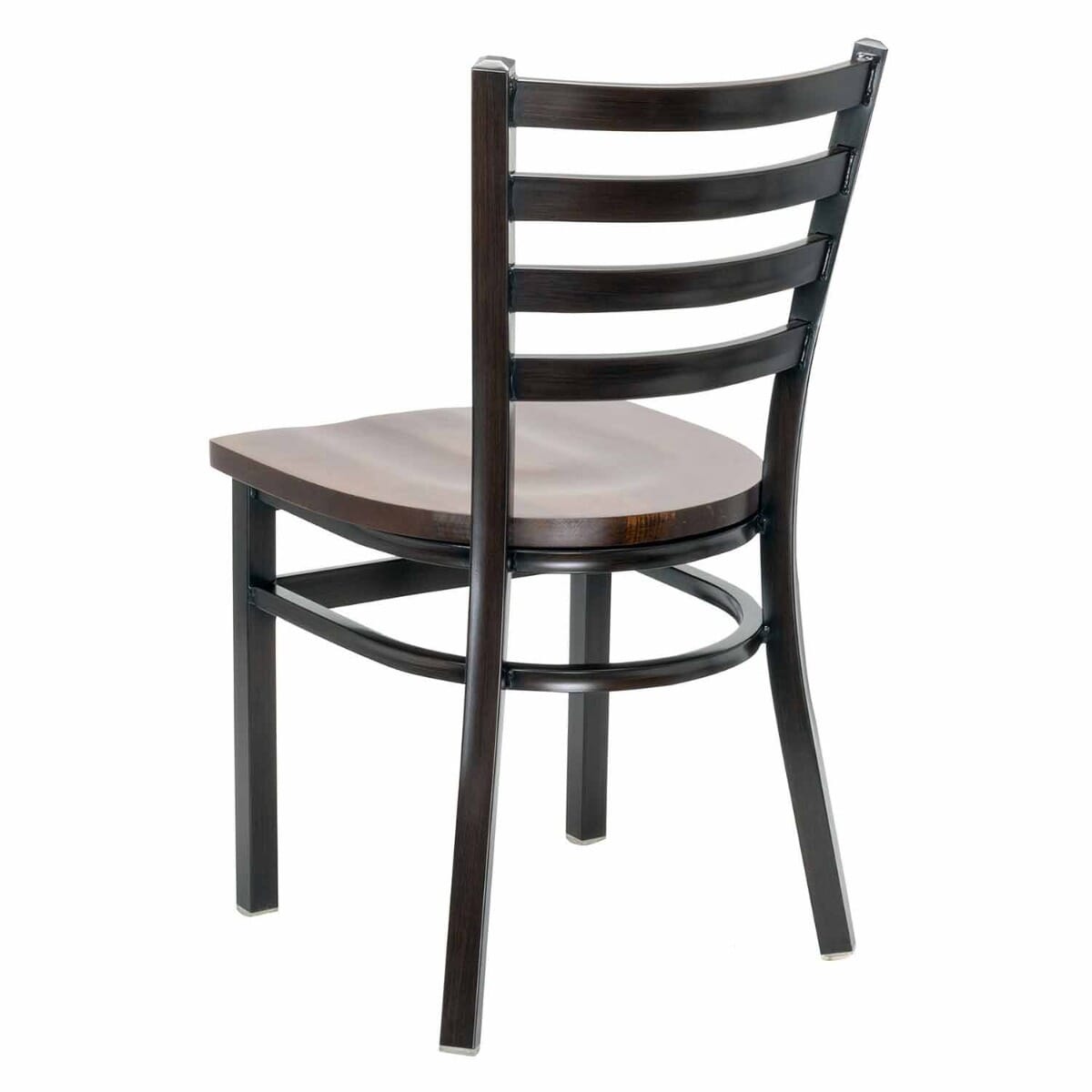 Metal Ladderback Side Chair in Walnut