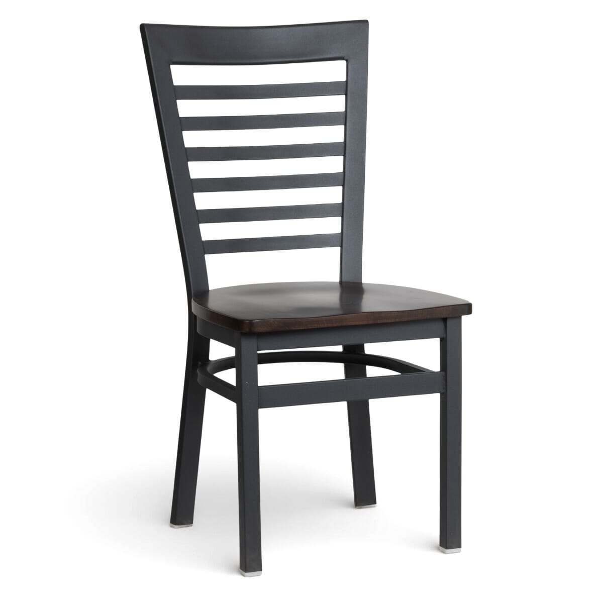 Full Ladder Back Black Metal Restaurant Chair