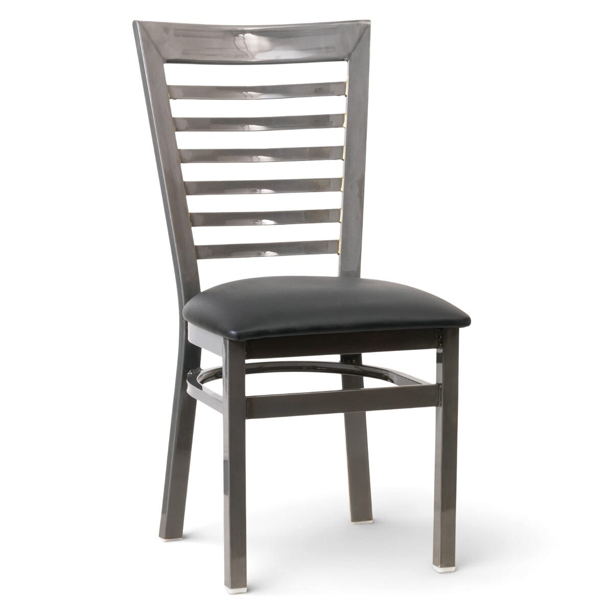 Full Ladder Back Restaurant Chair with Distressed Clear Coat Finish