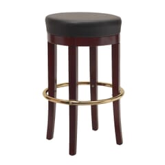 Backless Solid Wood Demi Bar Stool in Dark Mahogany