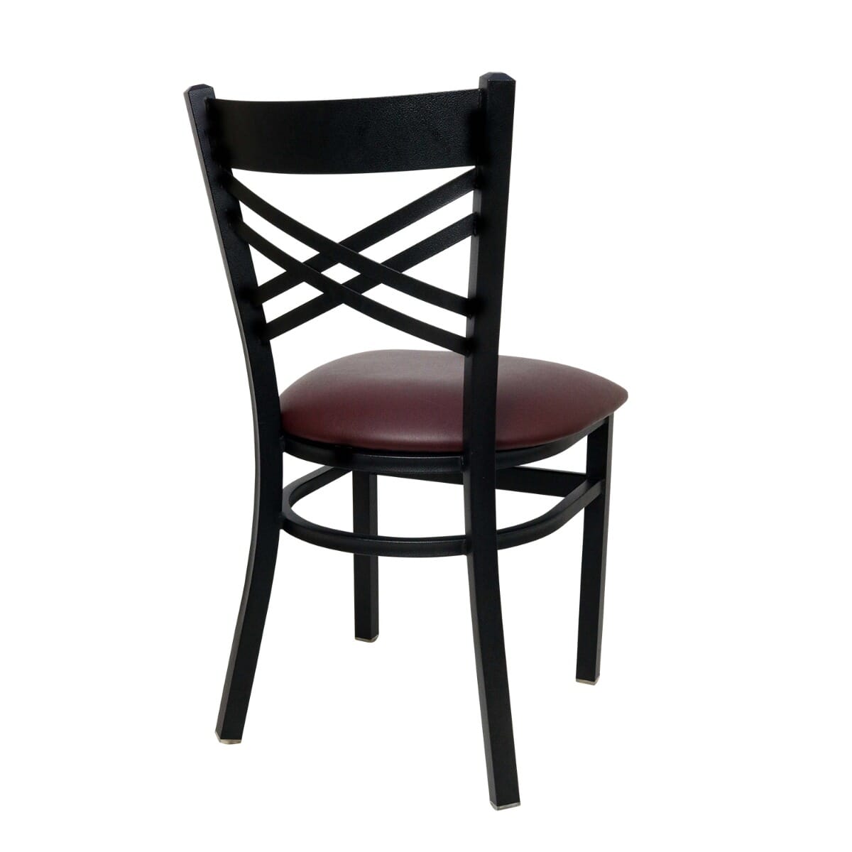 Black Metal Double Cross Back Side Chair