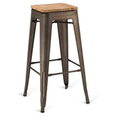 Indoor Steel Backless Barstool - Matte Bronze Finish