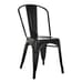 Indoor Steel Chair with Metal Seat - Black Finish (Front)