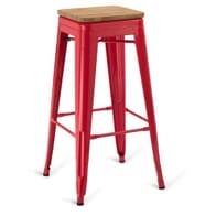 Indoor Steel Backless Barstool - Red Finish