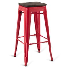 Indoor Steel Backless Barstool - Red Finish