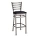 Metal Ladderback Side Bar Stool in Clear Coat