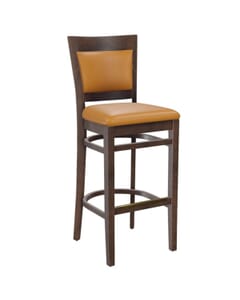 Contempo Wood Finish Bar Stool with Upholstered Seat and Back 