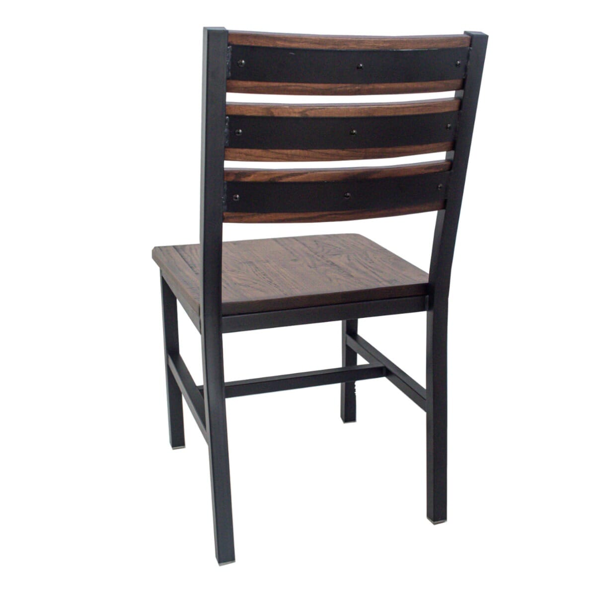 Walnut Reclaimed Wood Ladder Back Restaurant Chair