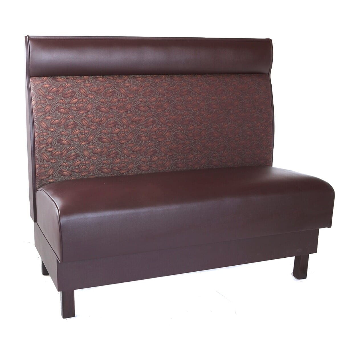 Trafalgar Upholstered Booth with Headroll and Wood Legs
