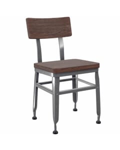 Reclaimed Wood-Back Steel Chair