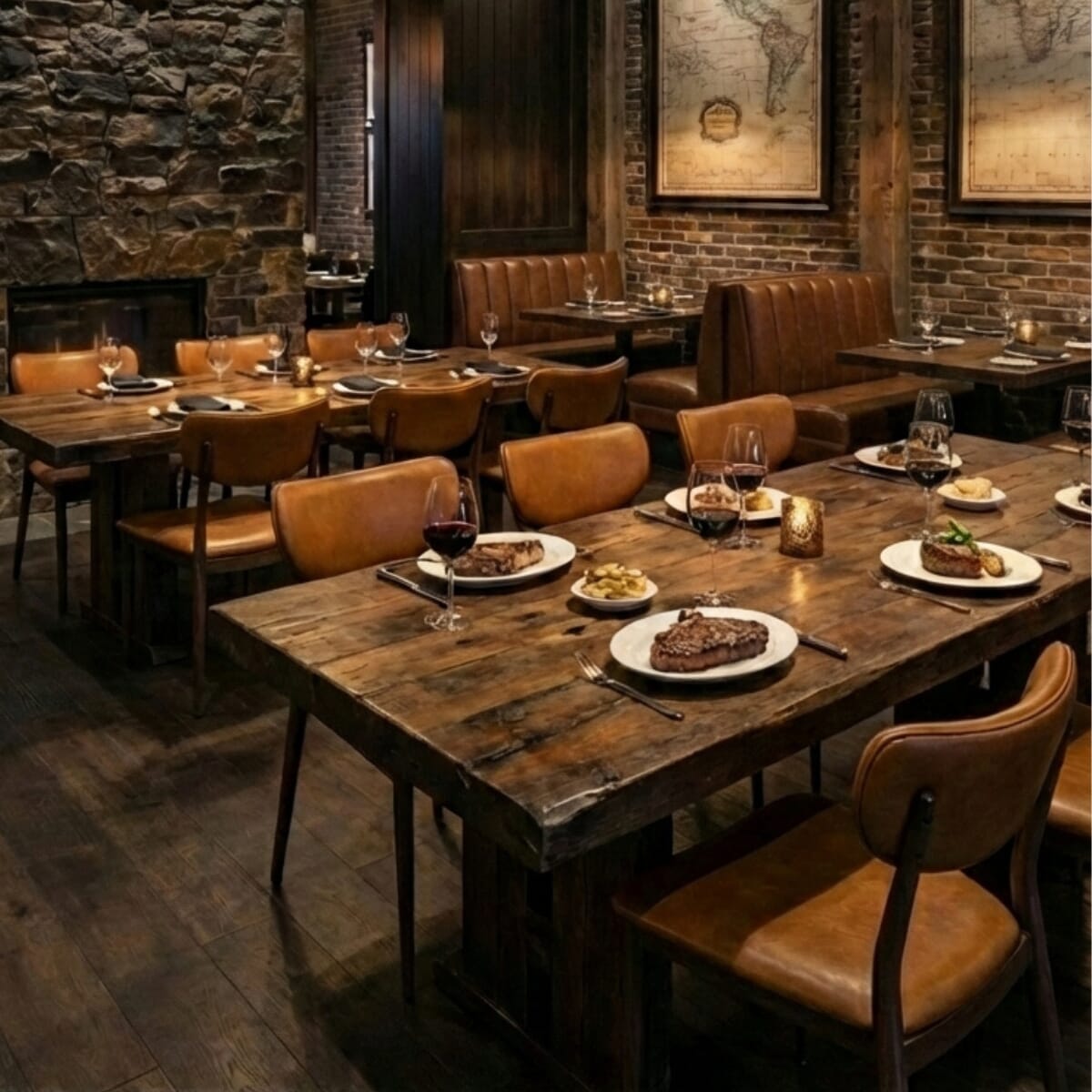 Custom Walnut Steelgrain Restaurant Dining Chair