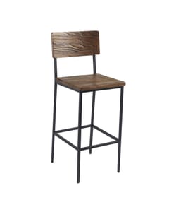 Reclaimed Wood Bar Stool with Steel Frame
