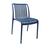 Stackable Indoor/Outdoor Resin Chair With Striped Seat and Back in Blue 