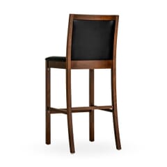 Quick-Ship Walnut Wood Finish Black Vinyl Commercial Bar Stool
