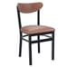 Upholstered Metal Kidney Side Chair with Nailhead Trim
