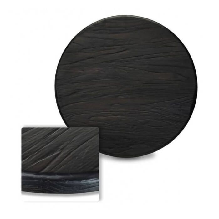 Reclaimed Elm Solid Wood Table Top In Black, 36 Inch Round Reclaimed Wood Table Top