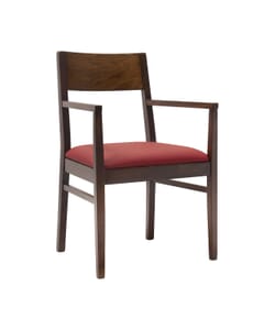 Solid Beechwood Square Back Arm Chair with Upholstered Seat