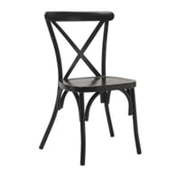 Antique-Look Stackable Aluminum Cross-Back Indoor/Outdoor Chair in Black