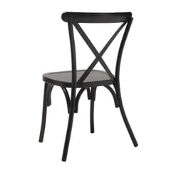 Antique-Look Stackable Aluminum Cross-Back Indoor/Outdoor Chair in Black