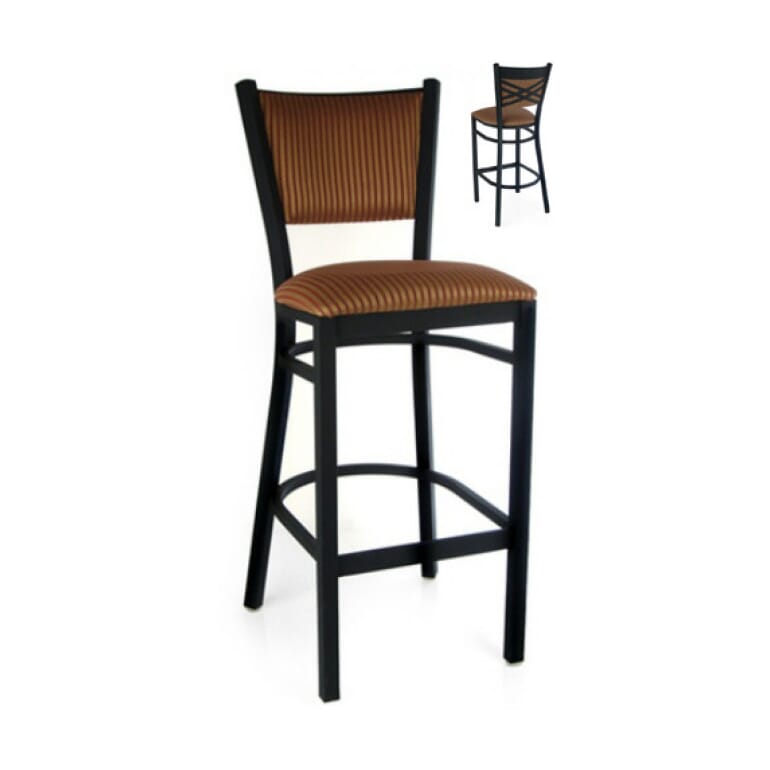 Cross- Back Fully Upholstered Metropolitan Barstool