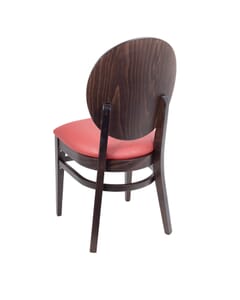 Fully Upholstered Solid Wood Round Back Restaurant Chair with Nail-head Trim