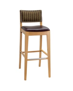 Fully Upholstered Signature Side Bar Stool with Nailhead Trim (front)