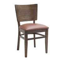 Solid Wood Square Back Restaurant Chair with Upholstered Seat