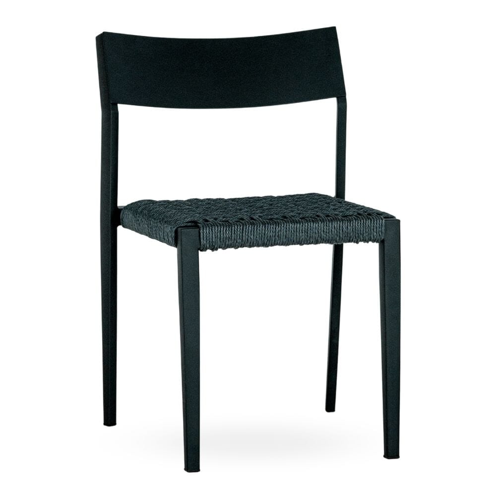 Isola Indoor/Outdoor Stackable Commercial Chair with Rope Styled Seat in Grey