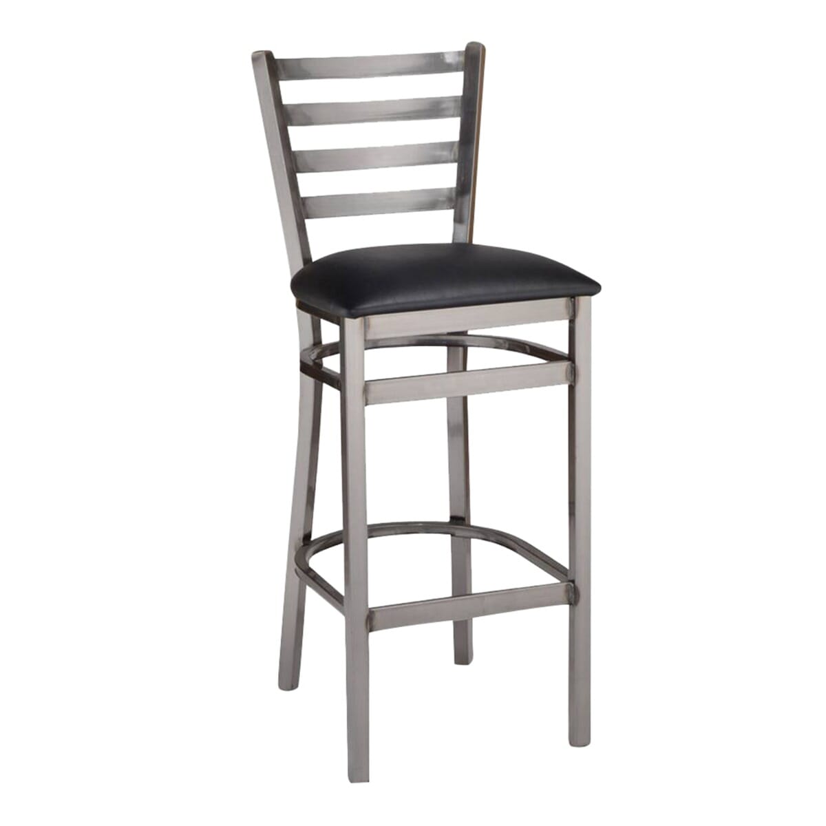 Metal Ladderback Side Bar Stool in Clear Coat