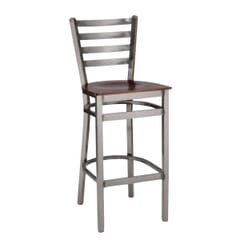 Metal Ladderback Side Bar Stool in Clear Coat