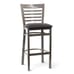 Full Ladder Back Restaurant Bar Stool with Distressed Clear Coat Finish