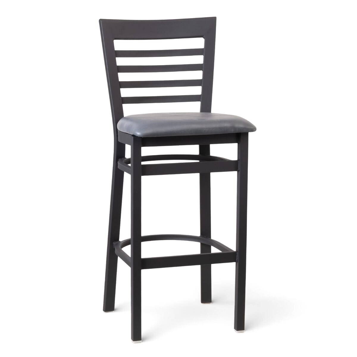 Full Ladder Back Black Metal Restaurant Bar Stool