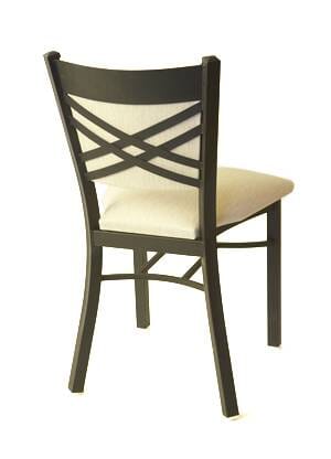 Stackable Metal Double Cross Back Chair with Upholstered Seat and Back