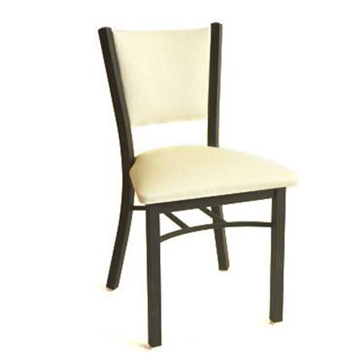 Stackable Metal Double Cross Back Chair with Upholstered Seat and Back