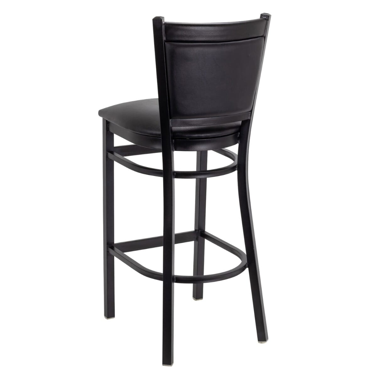 Quick- Ship Gino Metal Upholstered Bar Stool in Black Vinyl