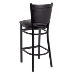 Quick- Ship Gino Metal Upholstered Bar Stool in Black Vinyl