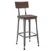 Reclaimed Wood-Back Steel Bar Stool