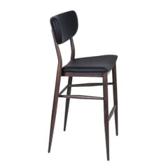 Walnut Steelgrain Restaurant Bar Stool with Black Vinyl