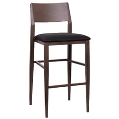Steelgrain Walnut Finish Restaurant Bar Stool with Panel Back