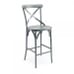 Antique-Look Aluminum Cross-Back Indoor/Outdoor Barstool in Grey