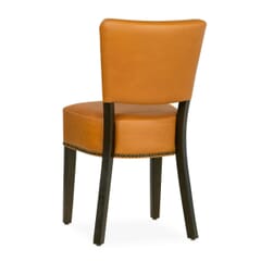 Fully Upholstered Custom Faux-Leather Commercial Dining Chair with Nailhead Trim