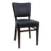 Fully Upholstered Walnut Wood Bennett Restaurant Chair with Black Vinyl