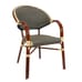 Stackable Rounded Back Aluminum Bamboo Look Arm Chair