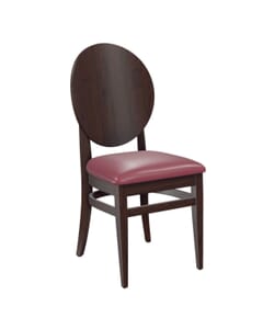 Solid Beech Wood Round Back Restaurant Chair with Upholstered Seat