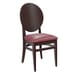 Solid Beech Wood Round Back Restaurant Chair with Upholstered Seat