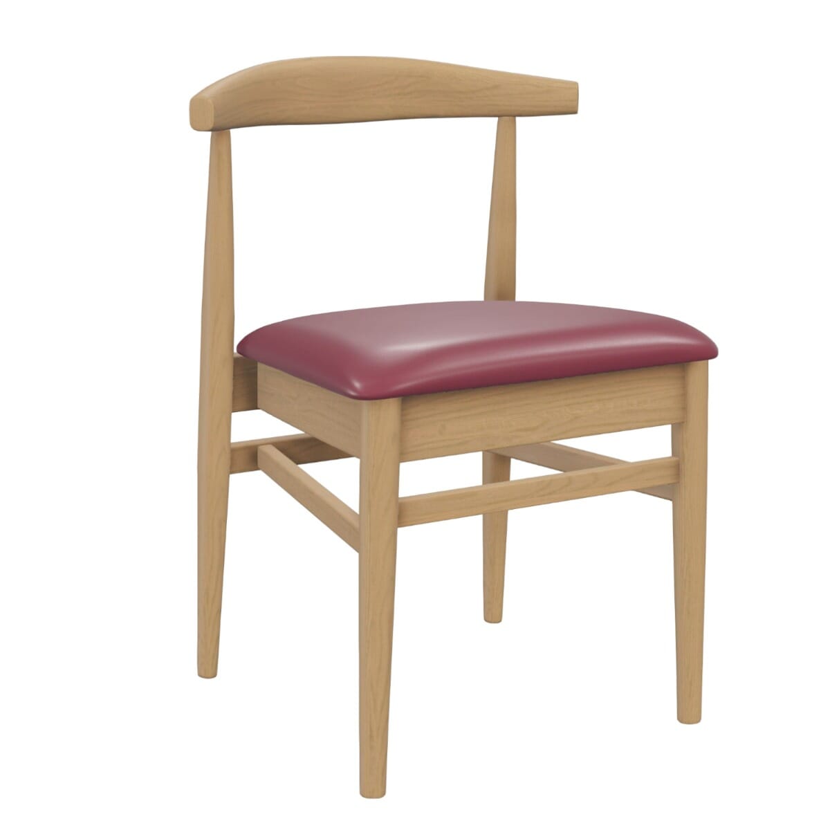 Stackable Upholstered Antique Look Elm Wood Chair