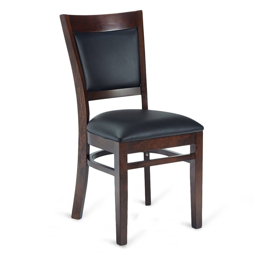 Quick-Ship Wood Finish Chair with Upholstered Seat and Back