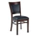 Fully Upholstered Solid Wood Leo Side Chair - Walnut frame/Black Vinyl
