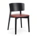 Solid Wood Upholstered Restaurant Chair with Wood Back in Black