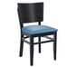 Walnut Solid Wood Square Back Restaurant Chair with Upholstered Seat (front)